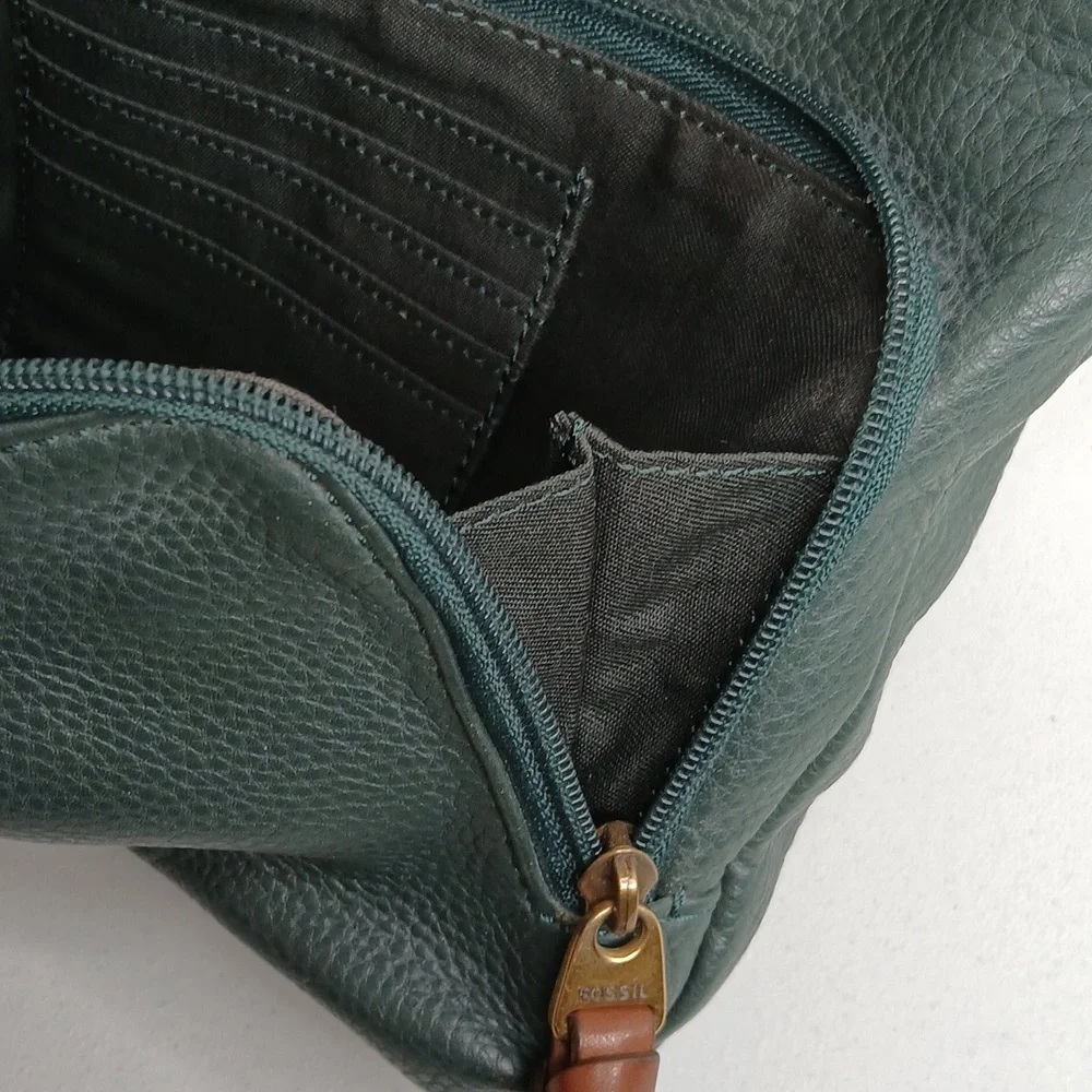 Fossil - Morgan Traveler - Forest Green Pebble Leather Crossbody Bag